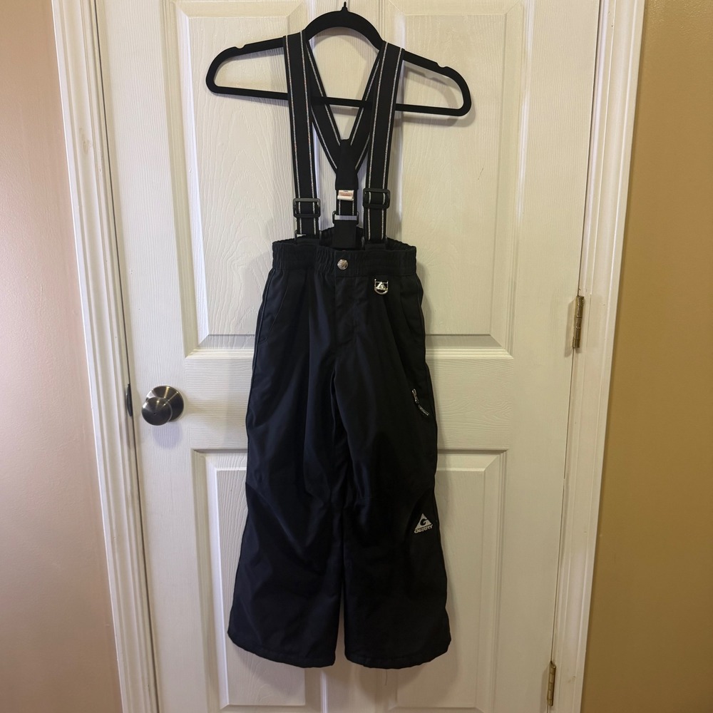 Gerry Kids Black Insulated Snow Pants Bib Suspenders Size S 7/8 Winter Ski Sled